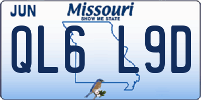 MO license plate QL6L9D
