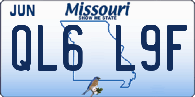 MO license plate QL6L9F
