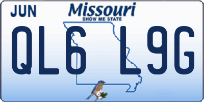 MO license plate QL6L9G