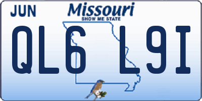 MO license plate QL6L9I