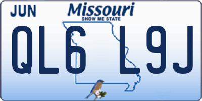 MO license plate QL6L9J