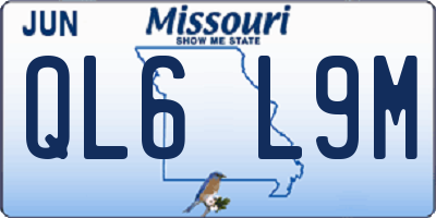 MO license plate QL6L9M