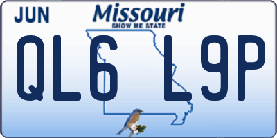 MO license plate QL6L9P