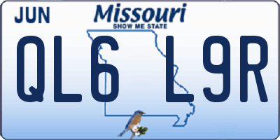 MO license plate QL6L9R
