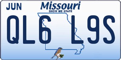 MO license plate QL6L9S