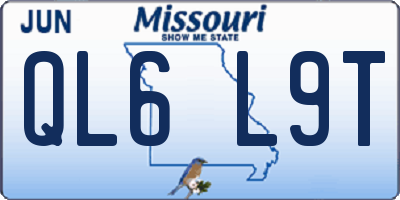MO license plate QL6L9T