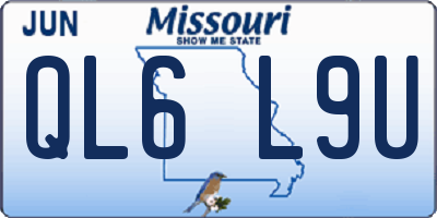 MO license plate QL6L9U
