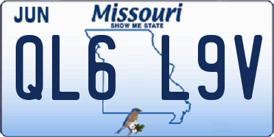 MO license plate QL6L9V