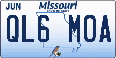 MO license plate QL6M0A