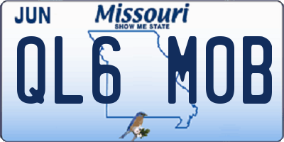 MO license plate QL6M0B