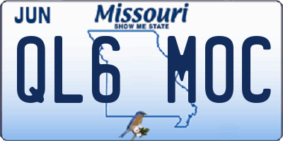 MO license plate QL6M0C