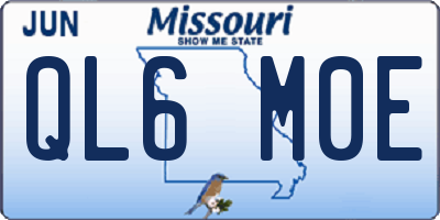 MO license plate QL6M0E