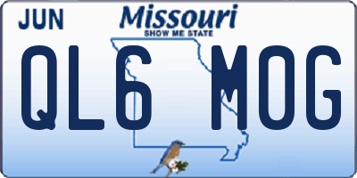 MO license plate QL6M0G