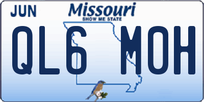 MO license plate QL6M0H