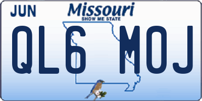 MO license plate QL6M0J