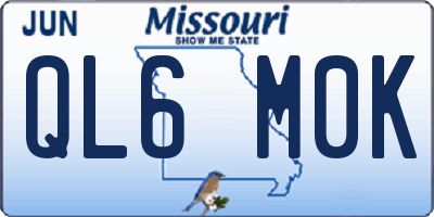 MO license plate QL6M0K
