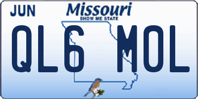MO license plate QL6M0L