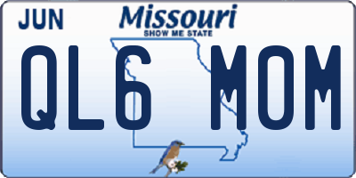 MO license plate QL6M0M