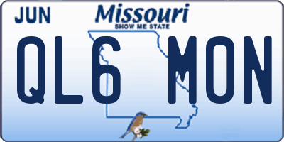 MO license plate QL6M0N