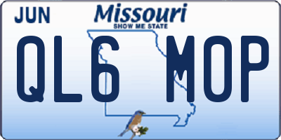 MO license plate QL6M0P