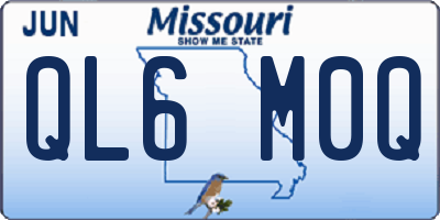 MO license plate QL6M0Q
