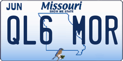 MO license plate QL6M0R