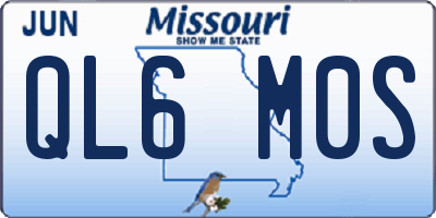 MO license plate QL6M0S
