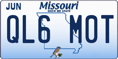 MO license plate QL6M0T