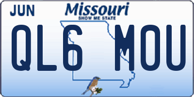 MO license plate QL6M0U