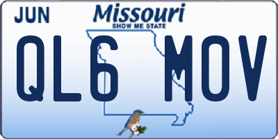 MO license plate QL6M0V