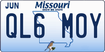 MO license plate QL6M0Y