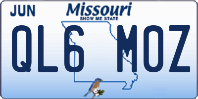 MO license plate QL6M0Z