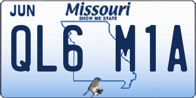 MO license plate QL6M1A