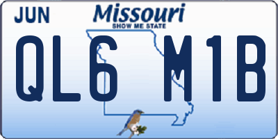 MO license plate QL6M1B