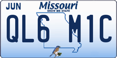 MO license plate QL6M1C