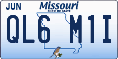 MO license plate QL6M1I