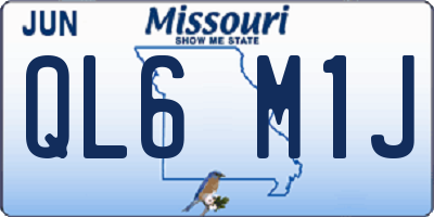 MO license plate QL6M1J