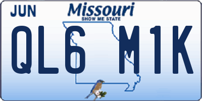 MO license plate QL6M1K