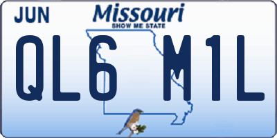 MO license plate QL6M1L