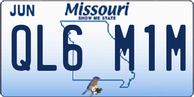 MO license plate QL6M1M
