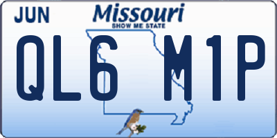 MO license plate QL6M1P