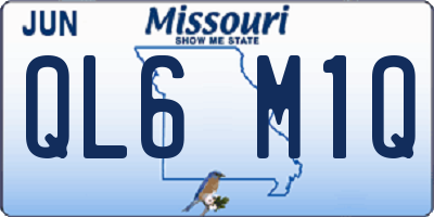 MO license plate QL6M1Q