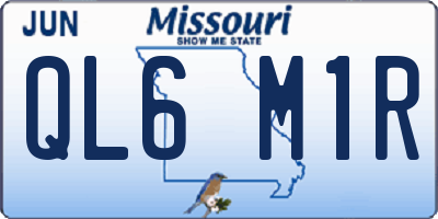 MO license plate QL6M1R