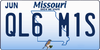 MO license plate QL6M1S