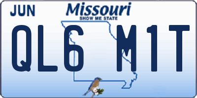 MO license plate QL6M1T