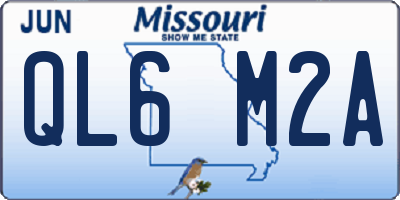 MO license plate QL6M2A