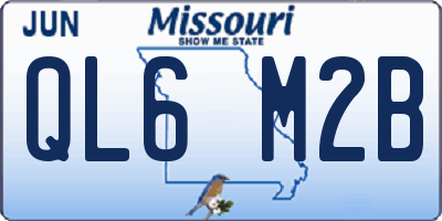 MO license plate QL6M2B