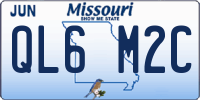 MO license plate QL6M2C