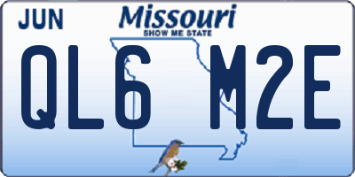 MO license plate QL6M2E