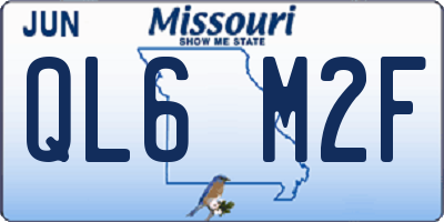 MO license plate QL6M2F